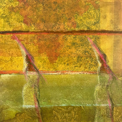 Raum um Raum durchschreiten 2, 2024, Mischtechnik auf Leinwand, 30x30 cm